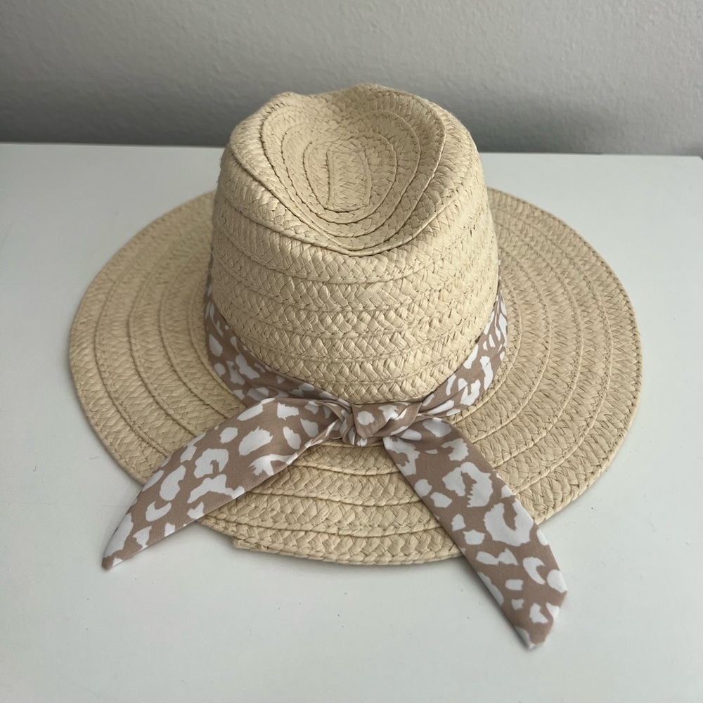 Girls Straw Wide Brim Hat - Picture 1 of 7
